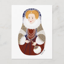 Cartão Postal da Matrioshka da Rainha Elizabeth I 