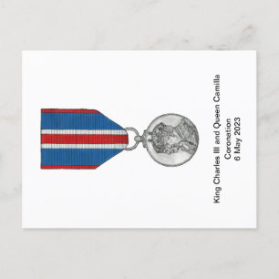 Cartão postal da medalha da coroação de Carlos III