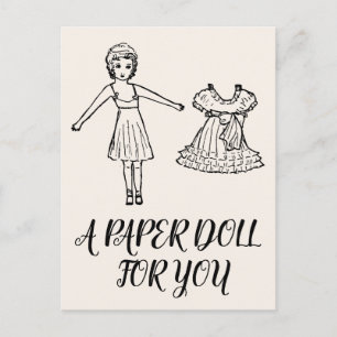 CARTÃO POSTAL DA MENINA DE PAPEL