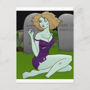 cartão postal da menina zombie