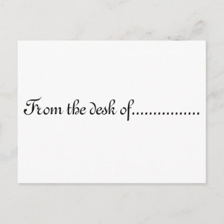 Cartão Postal "Da mesa de" - cartão-postal