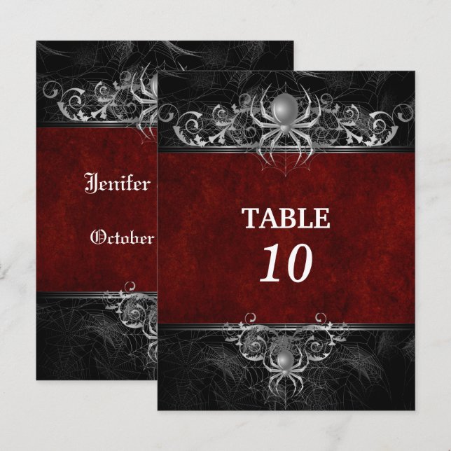 Cartão postal da mesa de casamento halloween (Frente/Verso)