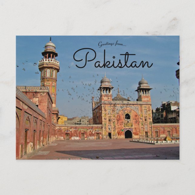 Cartão postal da Mesquita Wazir Khan Lahore Pakist (Frente)
