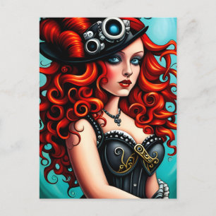 Cartão postal da mulher punk do riacho de cabelo v