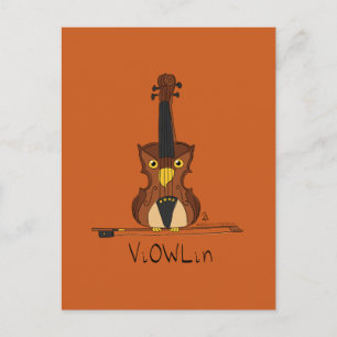 Cartão postal da música ViOWLin Violin Owl