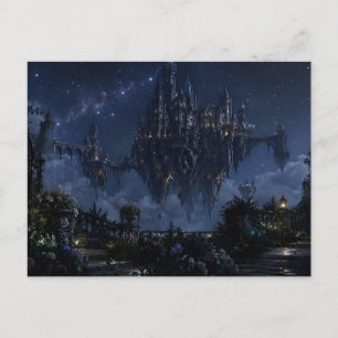 Cartão Postal da Noite Estrelada do Castelo Flutua