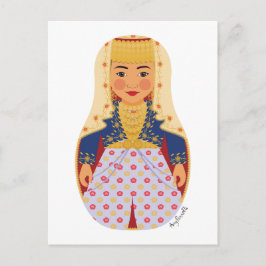 Cartão Postal da Noiva Turca Matryoshka