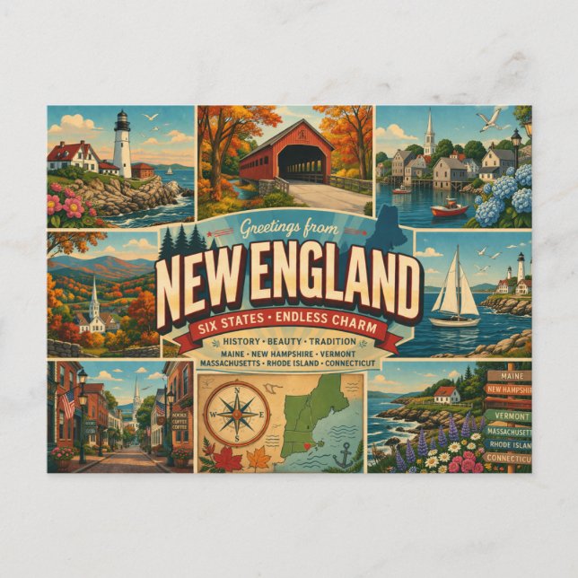 Cartão Postal da Nova Inglaterra (Frente)