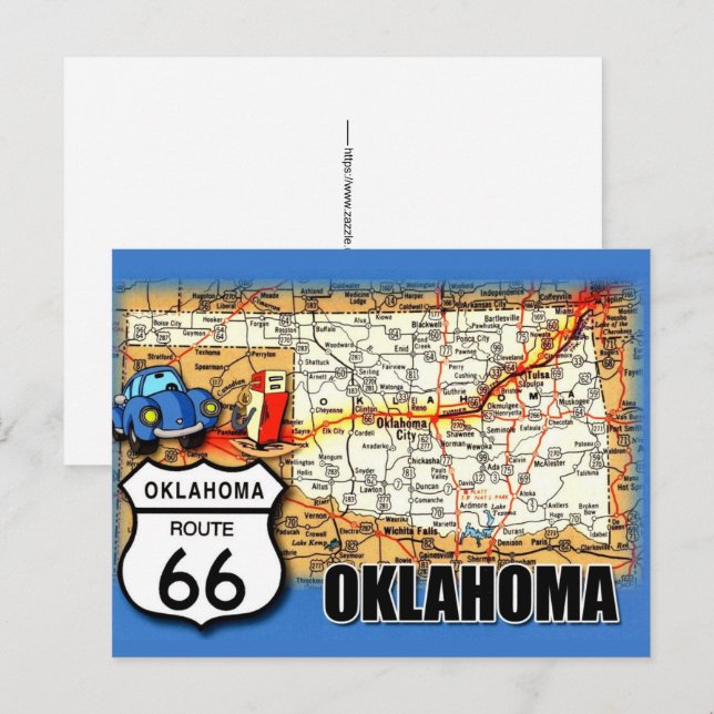 Cartão postal da Oklahoma  RT 66 (Frente/Verso)