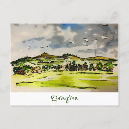 Cartão postal da Paisagem da Colina de Inverno Riv