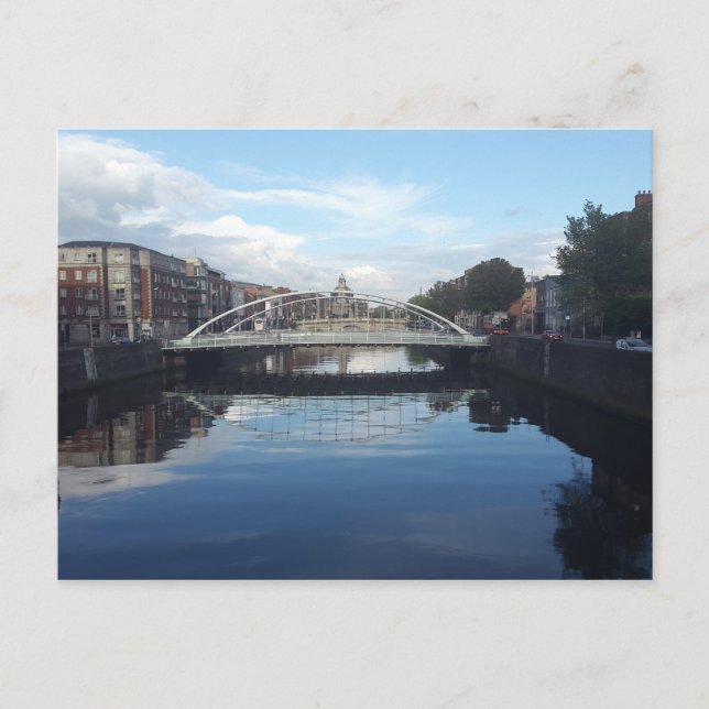 Cartão postal da Paisagem da Ponte de Dublin (Frente)