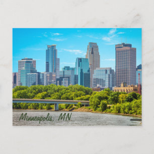 Cartão postal da paisagem urbana de Minneapolis, M