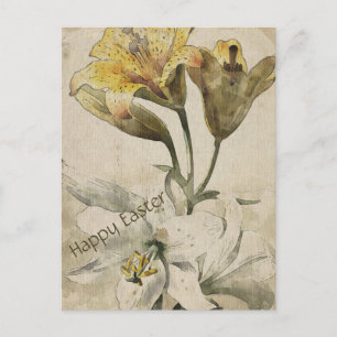 Cartão postal da Páscoa de flores vintage