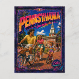 Cartão postal da Pensilvânia dos anos 80 Retro
