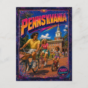 Cartão postal da Pensilvânia dos anos 80 Retro