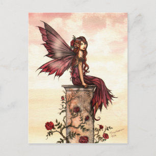 Cartão Postal da Pequena Fada Rosa Escarlate