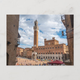 Cartão postal da Piazza del Campo, Siena, Toscana,