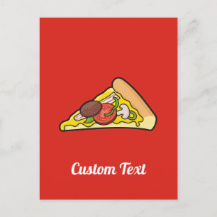 Cartão postal da pizza fatia