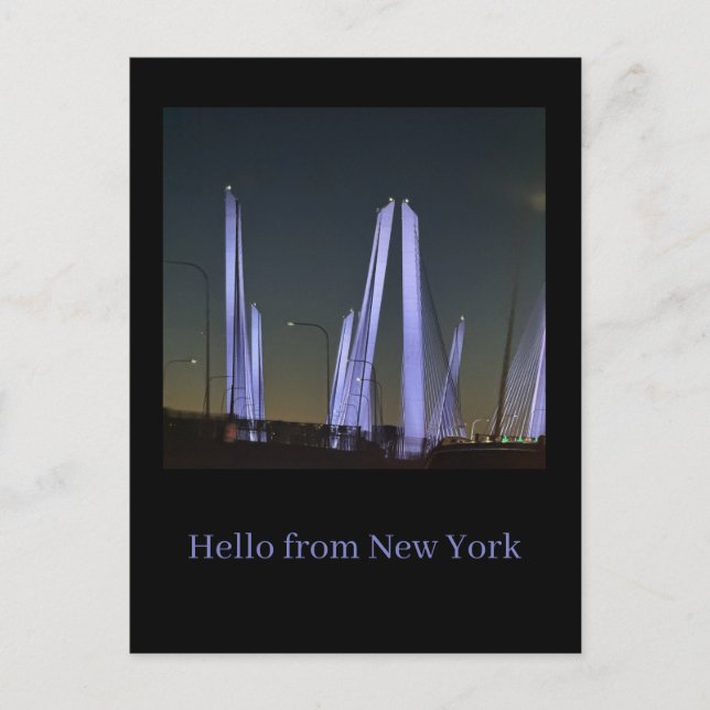 Cartão Postal da Ponte Iluminada de Nova York (Frente)