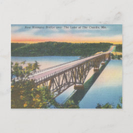 Cartão postal da ponte Vintage Niangua no lago de