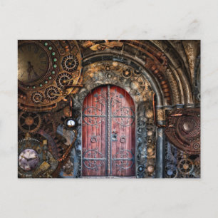 cartão postal da porta steampunk