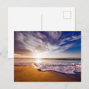 Cartão Postal da Praia do Pôr do Sol na Califórnia