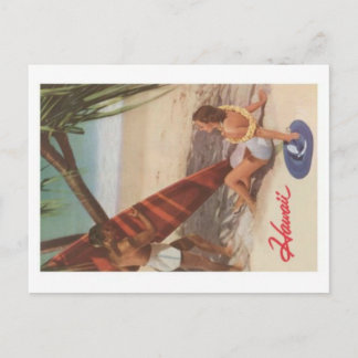 Cartão postal da praia Hawaii Vintage