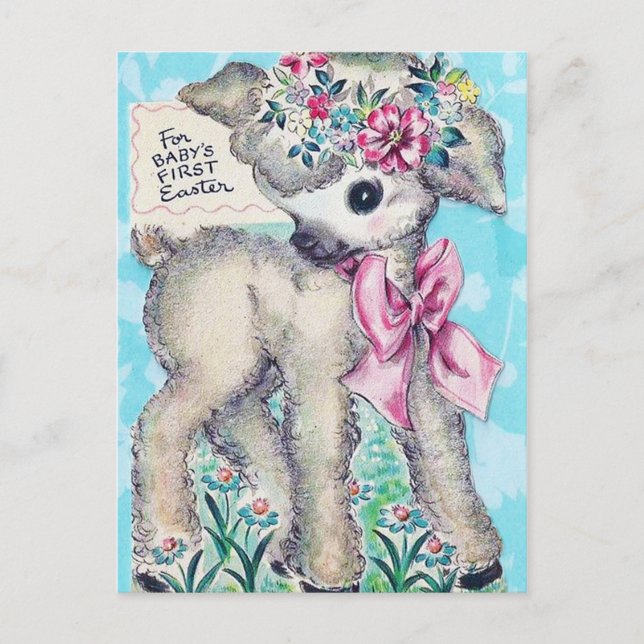 Cartão postal da primeira Páscoa do Bebê (Frente)