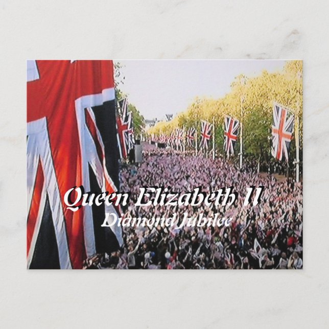 Cartão postal da Rainha Elizabeth Diamond Jubilee (Frente)