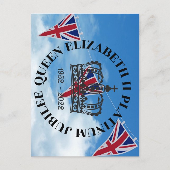 Cartão postal da Rainha Elizabeth II Platinum Jubi (Frente)