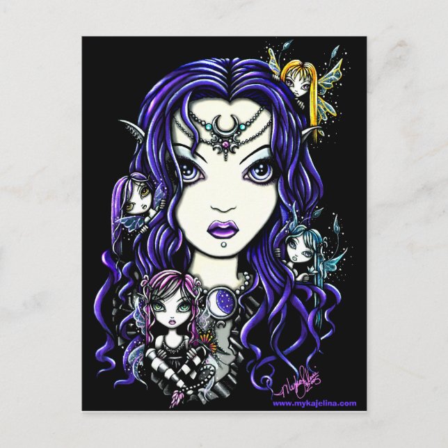 Cartão postal da Rainha Fae Dark Faery Goddese (Frente)