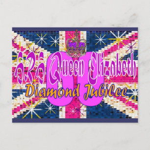 Cartão postal da Rainha HRH Elizabeth Diamond Jub