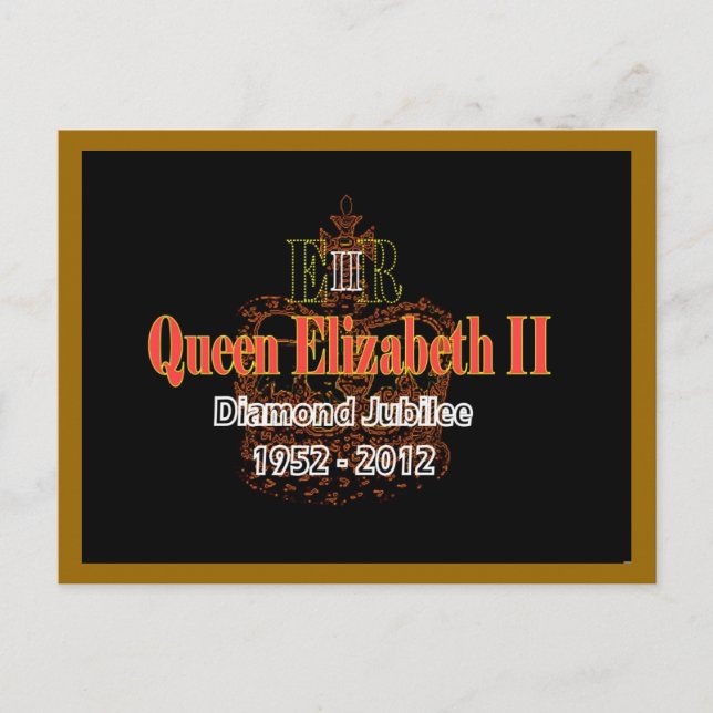 Cartão postal da Rainha HRH Elizabeth Diamond Jubi (Frente)