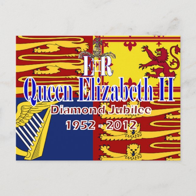 Cartão postal da Rainha HRH Elizabeth Diamond Jubi (Frente)