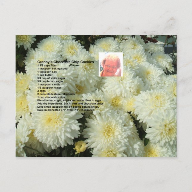 Cartão Postal da Receita de Bolinhos com Gotículas (Frente)