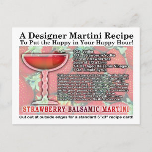 Cartão Postal da Receita de Martini de Morango com