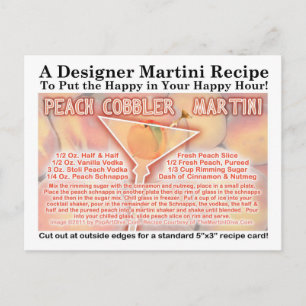 Cartão postal da receita do Martini Peach Cobbler