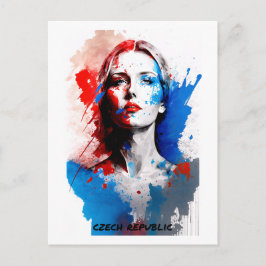 Cartão postal da República Tcheca - Retrato Abstra