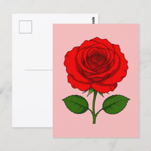 Cartão postal da Rosa Vermelha