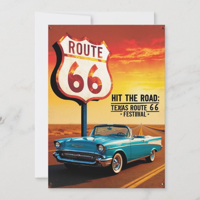 Cartão postal da Rota 66 do Texas (Frente)