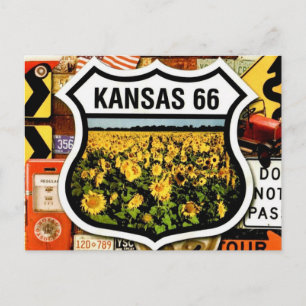 Cartão postal da Rota 66 no Kansas