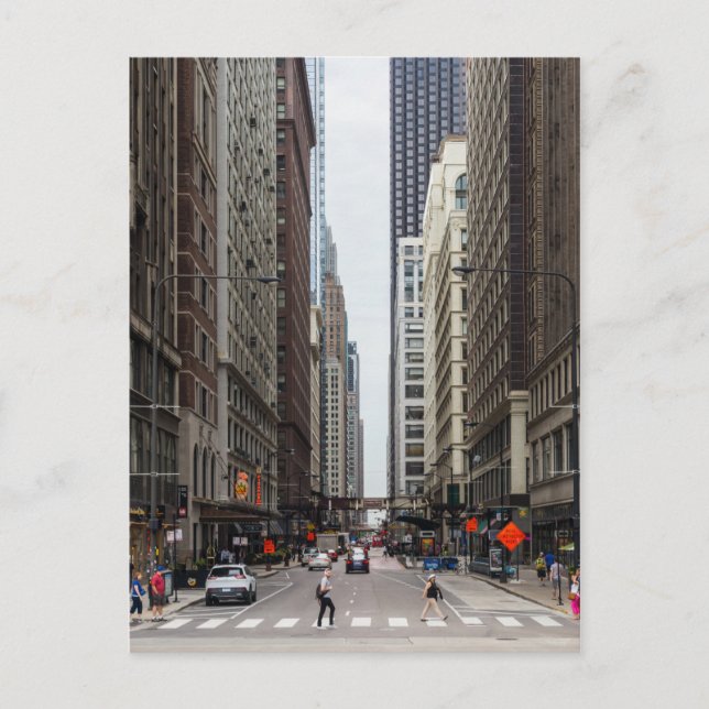 Cartão postal da rua Chicago Madison (Frente)