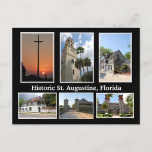 cartão postal da rua histórica augustine florida
