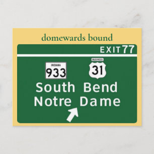 Cartão postal da saída da rodovia de Notre Dame