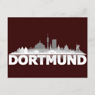 Cartão postal da silhueta da cidade de Dortmund