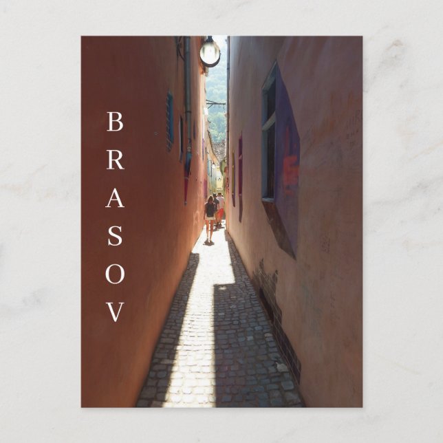 Cartão postal da Strada Sforii em Brașov (Frente)