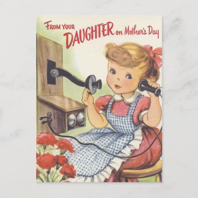 Cartão Postal Da sua filha no Dia de as mães (Frente)