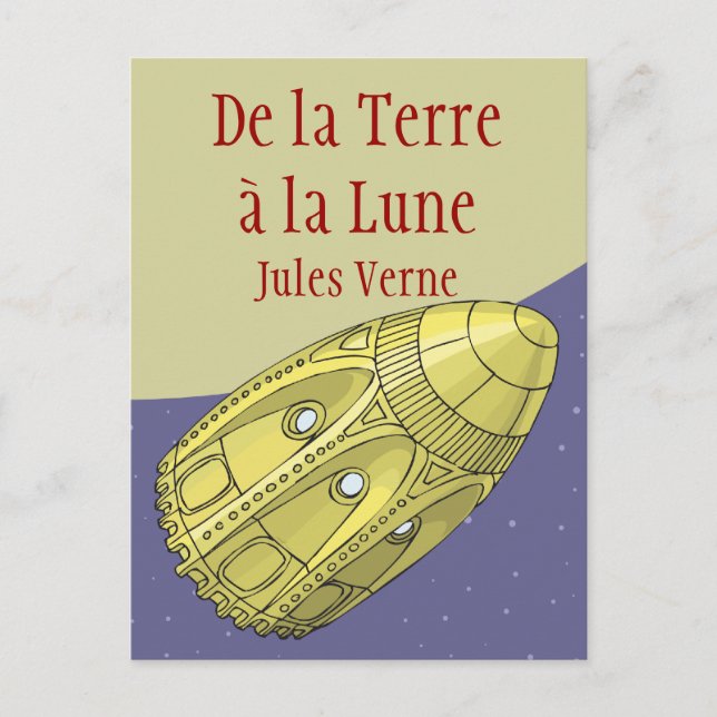 Cartão Postal Da Terra à Lua - Jules Verne (Frente)