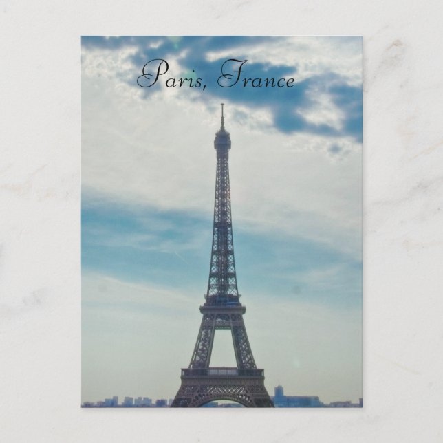 Cartão postal da Torre Eiffel em Paris, França (Frente)