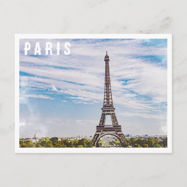 Cartão postal da Torre Eiffel Paris (Frente)